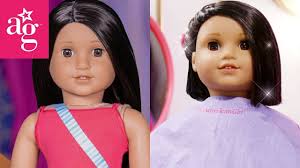 The braids look like just as the floral patterns. Trendy Haircut Makeover At The Doll Salon Dolled Up With American Girl American Girl Youtube