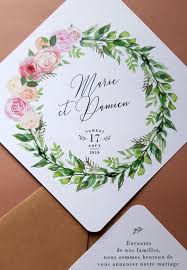 Faire Part De Mariage Couronne De Fleurs Faire Part Romantique Faire Part Mariage Couronne De Fleurs