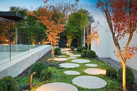 Concrete Steppers Back Garden Landscaping Landscape Construction Landscape Design
