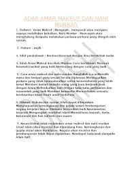 Kata amar (amr) memiliki arti perintah untuk melakukan suatu perbuatan yang datangnya dari yang lebih tinggi tingkatannya. Adab Amar Makruf Dan Nahi Munkar