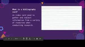 So, when do i use note cards? Creating Your Bibliography Cards Youtube