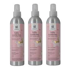 Baby Diaper Pail Odor Removal Spray Refreshing Wild Flowers 3 Pack Grab Green Home