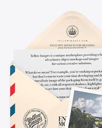 Folded postcard psd mockup for free. Matte Envelope W Postcard Mockup In Stationery Mockups On Yellow Images Object Mockups