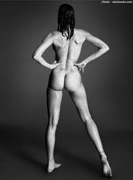 Naomi Campbell Nude Ass In Black and White Photo
