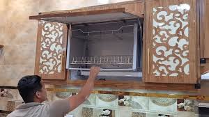 سلة صحون هيدروليك بتقنية جميلة جدا لمطبخ معمل المنيوم السجاد للمطبخ الحديث