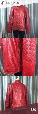Jessica Simpson Red Faux Leather Moro Jacket Clothes Design Jackets Moto Style