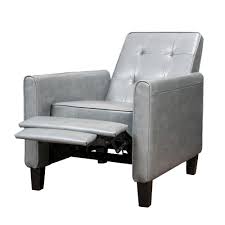 Christopher Knight Home Ethan Tufted Bonded Leather Recliner Chair Dark Grey Leather Recliner Recliner Chair Recliner