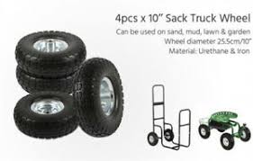 4.3 out of 5 stars. 4 Pack 10 Solid Rubber Tyre Replacement Wheels Garden Wagon Trolley Cart Tires Ebay