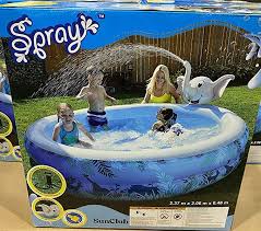 New 2020 Elephant Sunclub Kiddie Pool For Kids And Family With Water Fun Spray Jet Action Includes Pump Repair Kit A In 2020 Kiddie Pool Pool Family Inflatable Pool