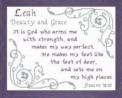 Leah Name Blessings Personalized Cross Stitch Design From Joyful Expressions Cross Stitch Projects Ideas Cross Stitch Cross Stitch Designs