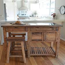 Reclaimed Timber Marble Kitchen Island W Stools Timber Kitchen Marble Kitchen Island Kitchen Island Bench