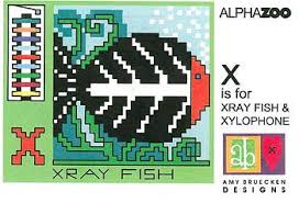 There are 13 patterns total. Amy Bruecken Designs Alphazoo Letter X Cross Stitch