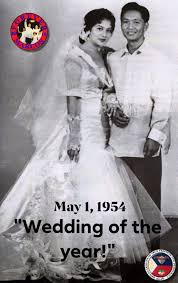 FOREVER MARCOS - On May 1, 1954, Ferdinand Marcos and mdme Imelda Marcos  were married at the Pro Cathedral of San Miguel in Manila, after being  married in a civil ceremony in