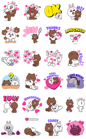 Brown Cony S Heart Throbbing Love Sticker For Line Whatsapp Android Iphone Ios Love Stickers Line Sticker Cute Stickers