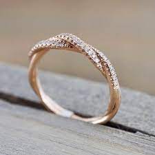 Homod Top Quality Simple Cross Twist Cubic Zirconia Lovers Rose Gold Color Wedding Ring Jewelry Full Sizes Wholesale 2019 New Womens Jewelry Rings Gold Ring Designs Elegant Ring