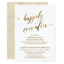 Gold Happily Ever After Post Wedding Celebration Invitation Zazzle Com Wedding Celebration Invitation Post Wedding Wedding Party Invites