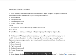 Check spelling or type a new query. Soal Ujian Ut Pdgk 4106 Ips