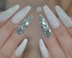 Brush the dust off your nail… matte acrylic nails. Matte White Acrylic Nails With Silver Glitter Matte