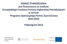 Realizujemy podprogram 2019 „Program Operacyjny Pomoc Żywnościowa” –  Chrześcijańskie Stowarzyszenie Dobroczynne w Gdyni