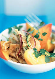 Salade De Poulet Aux Peches Recette Salade Poulet Recettes Mediterraneennes Salade