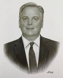 Thrilled to have presented Official portrait to US Ambassador Donald Blome!  🎨✨ His appreciation fuels my passion. SEPIA BROWN, Size D-22x30 inches  with frame. I'm excited to bring that same level of