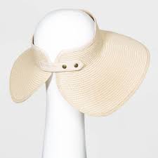 Women S Straw Visor Hat A New Day Natural One Size Visor Hats Felt Floppy Hat Visor