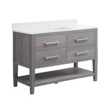 The home depot bath vanity selection is wide and cheap. Glacier Bay Chesswood 48 Inch Vanity Combo In Grey The Home Depot Canada