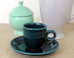 Fiesta coffee cups and saucers. Fiesta A D Cup And Saucer Ring Handle From Homer Laughlin