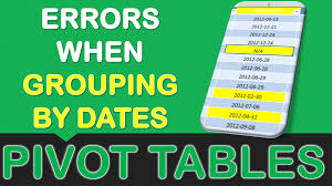 Cannot Group That Selection In An Excel Pivot Table Solution Myexcelonline Pivot Table Excel Shortcuts Excel