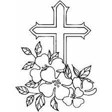 And the other shows the three crosses on calvary with, happy easter.. Cross And Flowers Coloring Page Cross Coloring Page Coloring Pages Bible Coloring Pages