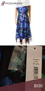 Original Optical Illusion Black And Blue Dress Kay Unger Mesh Trim Floral Sheath Midi Dress Nwt Midi Sheath Dress Midi Dress