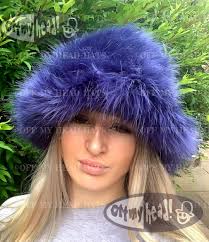 Purple Blue Fuzzy Bucket Hat-festival Hat-floppy Hat-fur Hat-fake Fur  Hat-rave Hat-purple Bucket Hat-blue Fur Hat-vegan Friendly Hat