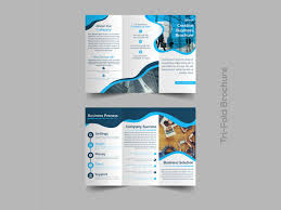 Creative Blue Trifold Brochure Design Template - UpLabs