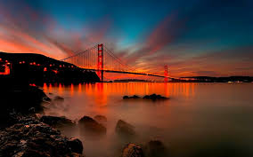 Born in kentucky and raised in san francisco, cyrus noble debuted to popular acclaim in 1871 amid san francisco's booming gold rush and barbary coast eras. Hd Wallpaper Bridge At Sunset Strait Lights Golden Gate Bridge Stones Wallpaper Flare