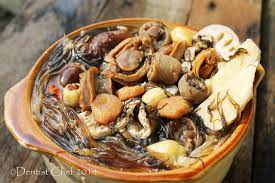 Add all ingredients except abalone into the pot. Buddha Jump Over The Wall Soup Recipe Shark Fin Soup With Abalone Dried Scallops Fish Maw Ham Fat Cai Sea Cucumber Dentist Chef