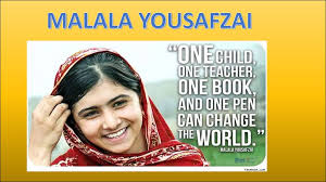 One of the famous line from her speech she's also the youngest person ever, to be nominated for the nobel peace prize. Malala Yousafzai Online Presentation