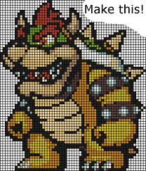 Bowser Bead Challenge Perler Bead Mario Perler Bead Art Easy Pixel Art