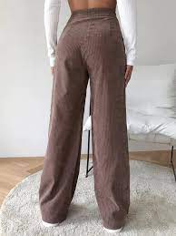 Direct from china, usa, korea & taiwan. High Waist Cord Wide Leg Pants Shein Eur