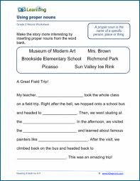 Around us we see so many things. Proper Nouns Worksheets K5 Learning