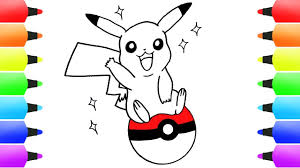 Plenty of trainers have the original red and white ball, but there are some that don't. Pikachu On The Pokeball Pokemon Drawings And Coloring Pages For Kids Youtube
