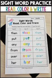 Sight Word Practice For Preschool Kindergarten And 1st Grade Read Color And Trace Activities This Printables Are A Sight Words 1st Grade Activities Words