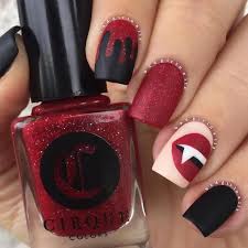 Best dark red nail designs from 29 red finger nail art designs ideas. 45 Stylish Red And Black Nail Designs You Ll Love Be Modish