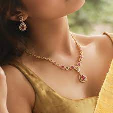 Inaya Nakshatra Cz Necklace Set In 2020 Stone Necklace Set Jewelry Design Necklace Indian Jewelry Sets