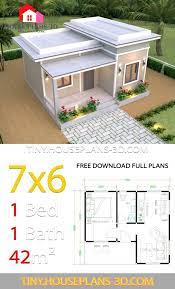 Tiny House Plans 7x6 With One Bedroom Flat Roof Tiny House Plans Flat Roof House One Bedroom House Tiny House Design