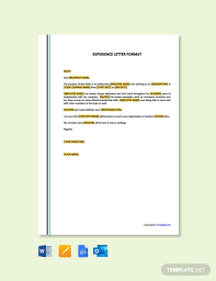 Experience Letter Format Template Free Pdf Word Doc Apple Mac Pages Google Docs