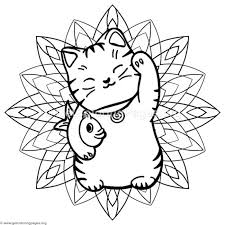Free Download Lucky Cat Mandala Coloring Pages Coloring Coloringbook Coloringpages Mandalas Lucky Cat Tattoo Mandala Coloring Pages Lucky Cat