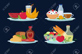 Contact us for larry's current workshop flyer to learn fused glass & for his popular drawing series, near san luis obispo, ca: Daily Diet Meals Healthy Food For Breakfast Lunch Dinner Cartoon Royalty Free Cliparts Vectors And Stock Illustration Image 103448820
