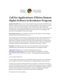 Here's how to do it right. Call For Applications O Brien Fellows In Residence
