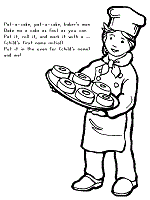 Discuss the image with the children. Pat A Cake Coloring Pages And Printable Activities Nursery Rhyme