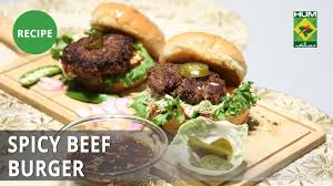 The best hamburger recipes are made with nothing more than beef, salt and pepper. Spicy Beef Burger Recipe Dawat Abida Baloch Fast Food Youtube